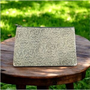 Madewell Pouch Wallet Coin Bag Animal Print Cheetah Calf Hair Textured Case